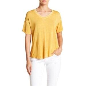 Abound Washed V-Neck High/Low T-Shirt In Yellow Size S